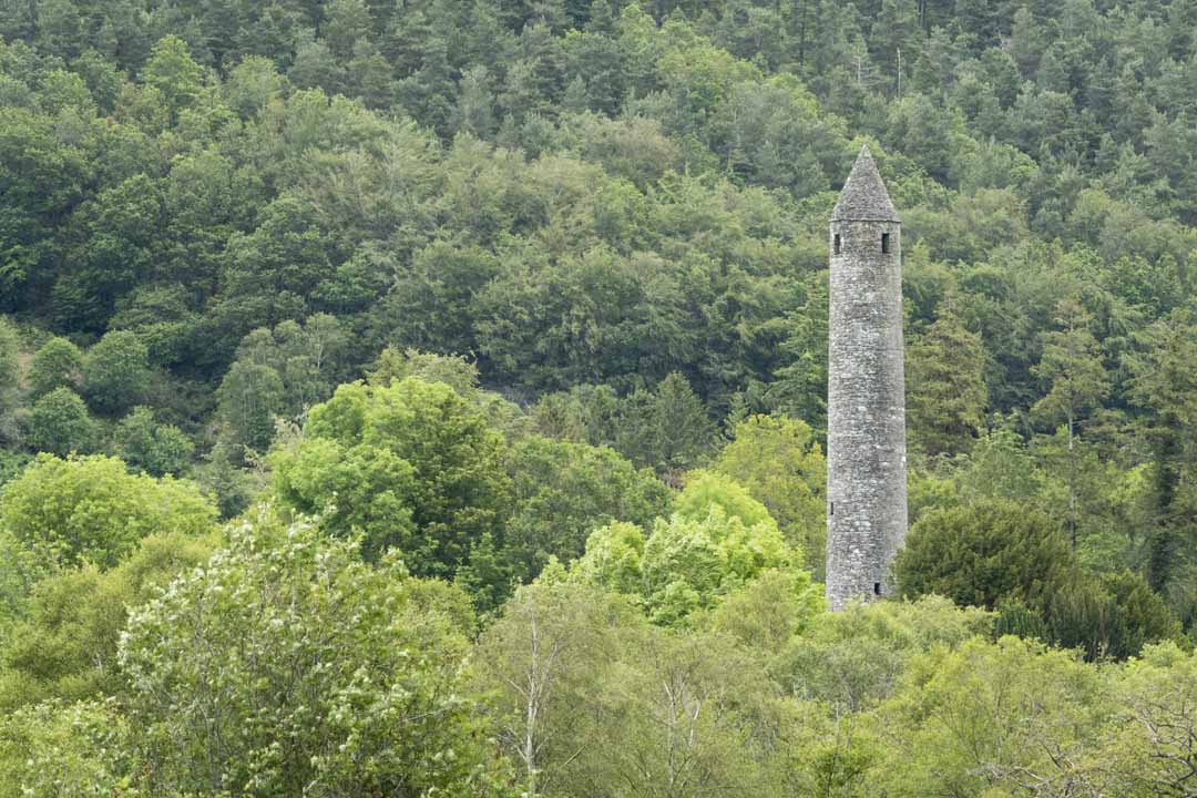 Round tower in Glendalough Wicklow.