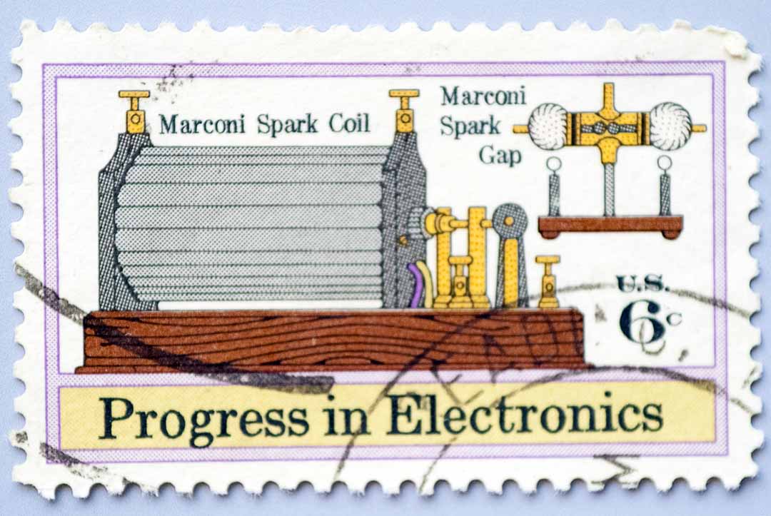 Marconi Spark Coil postage stamp