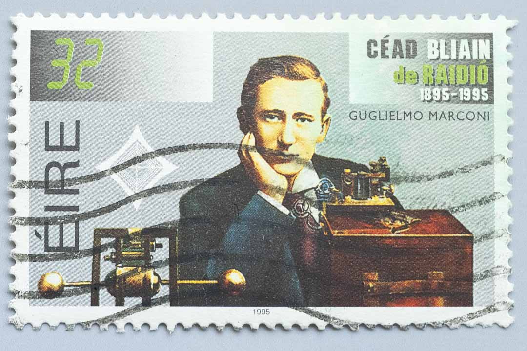 Guglielmo Marconi 32p stamp released in 1995.