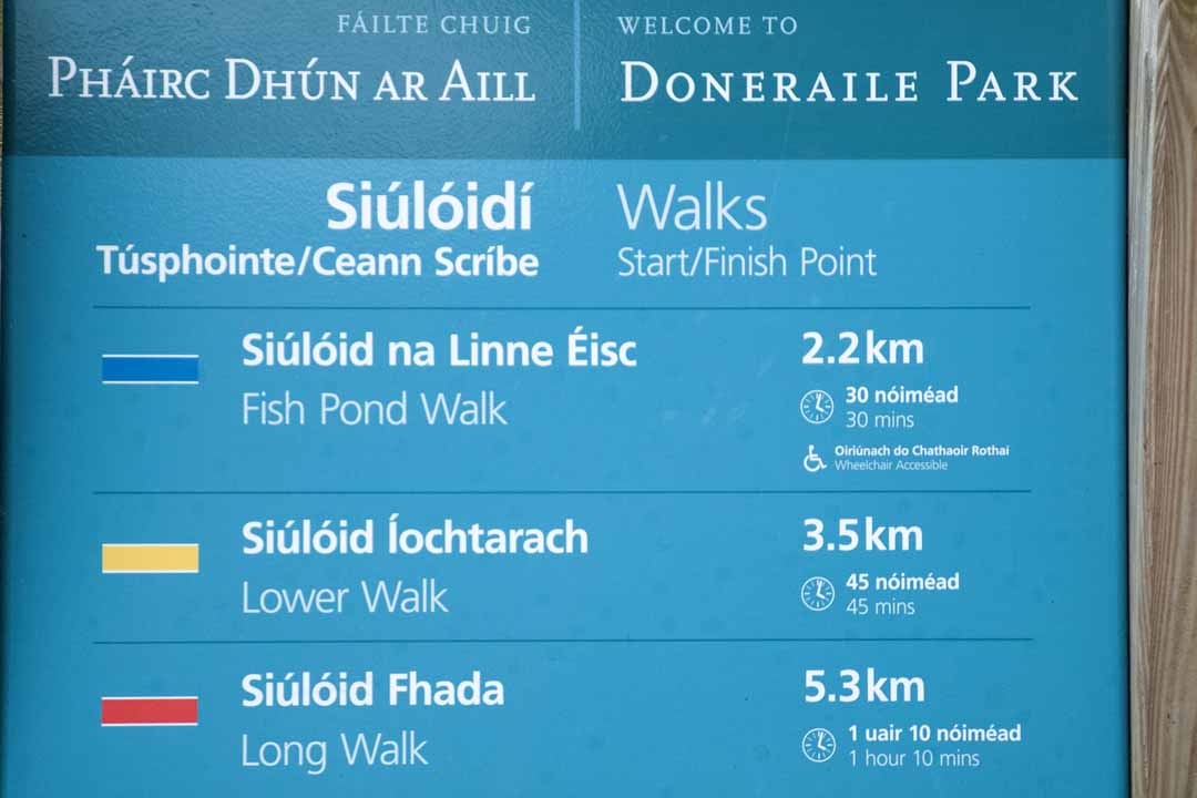 Coloured trail walks in Doneraile Park.