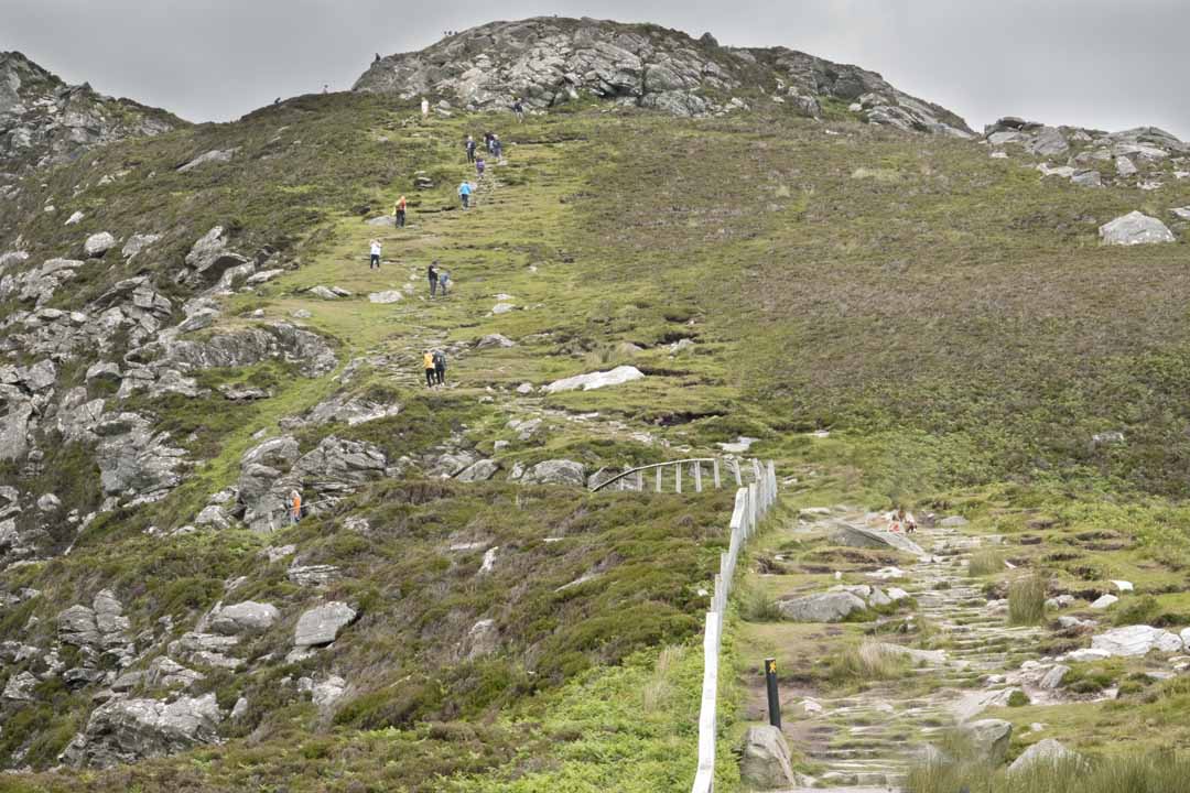 Sliabh Liag cliff walk, showing a path to higher ground.