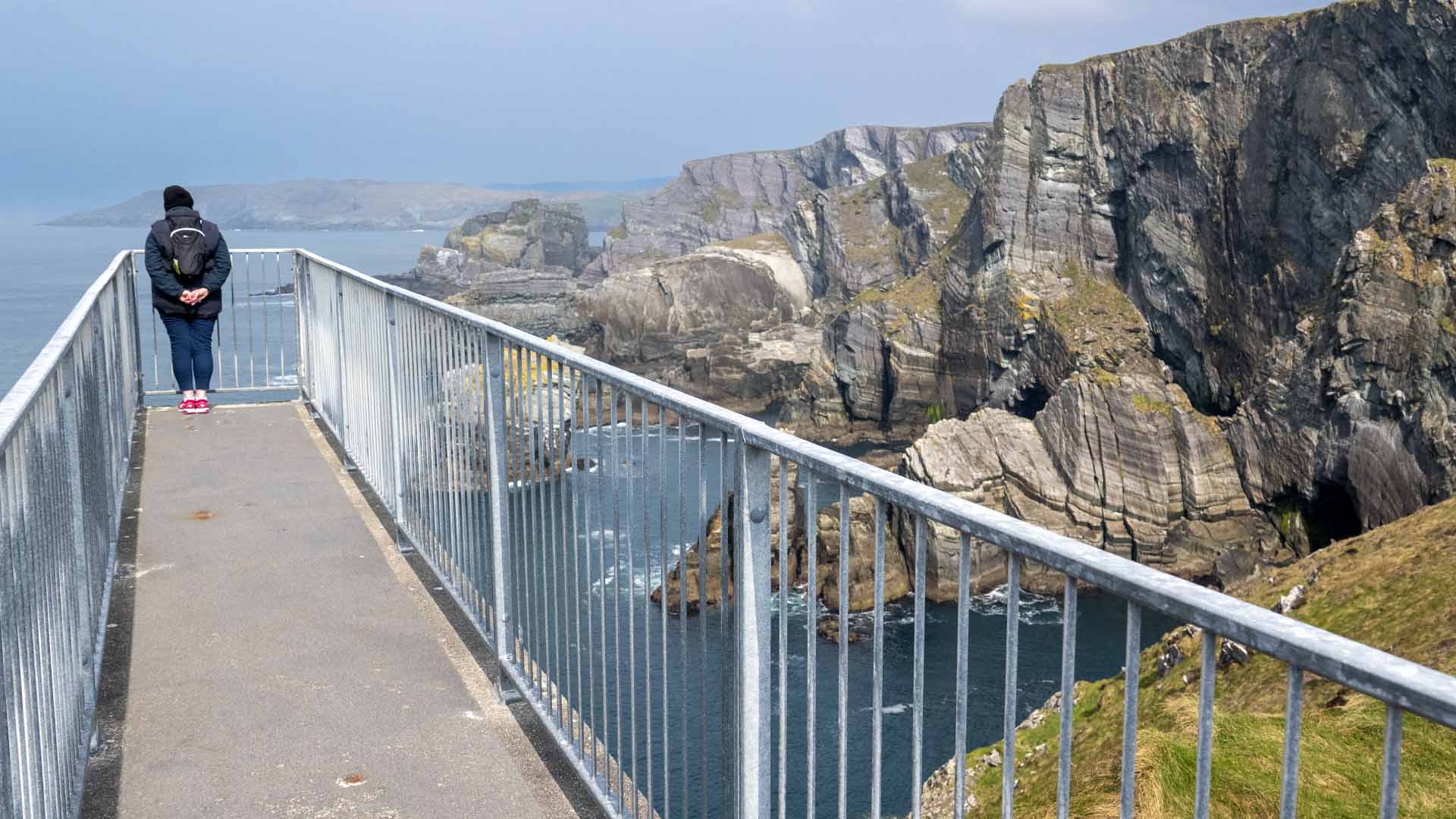 enjoying views at Mizen Head Ireland