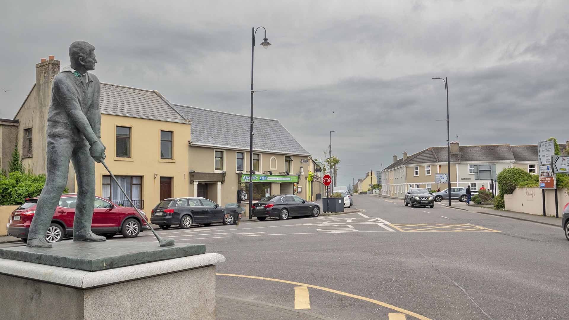 a street with cars parked on it