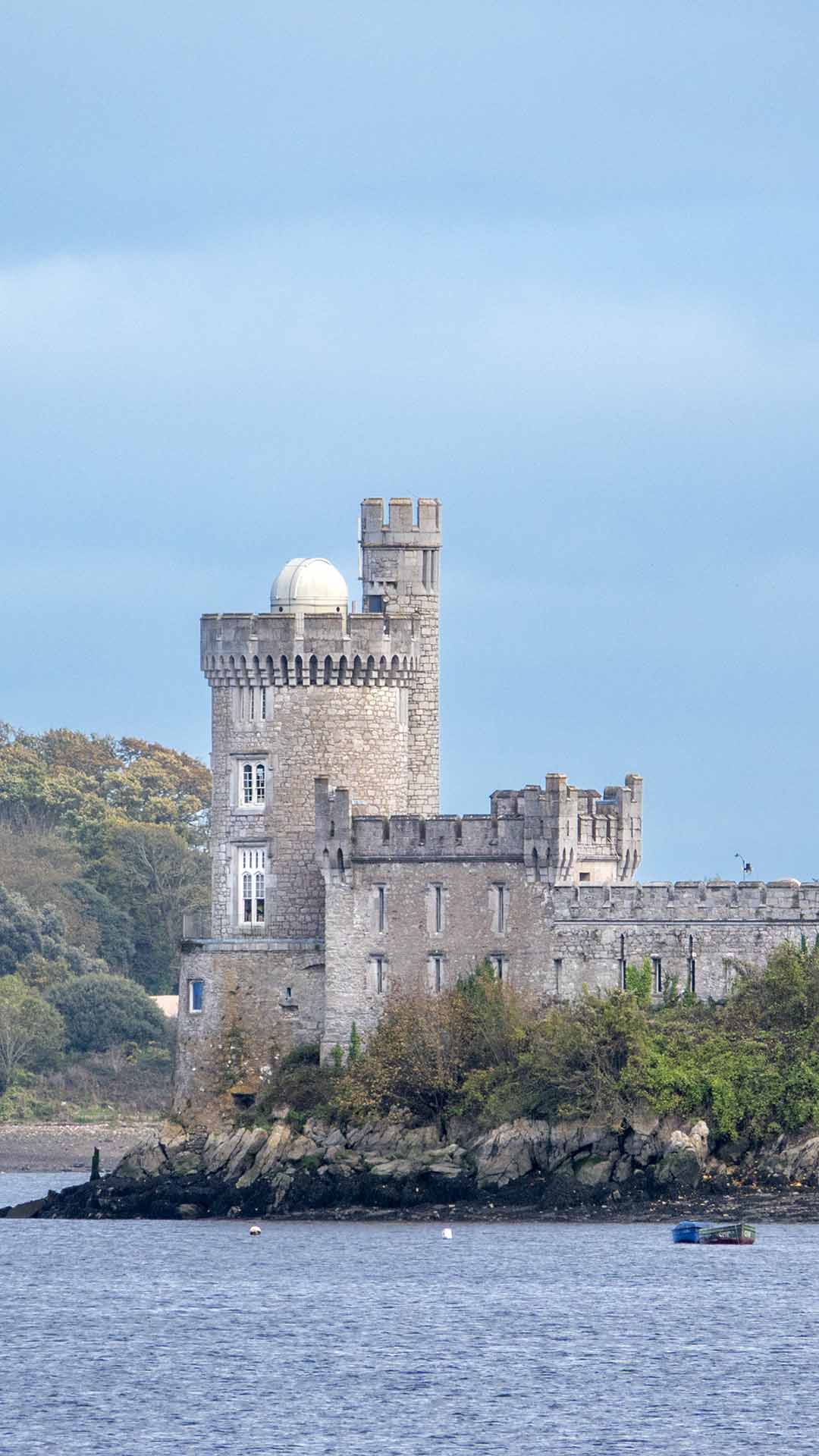 a castle on the water