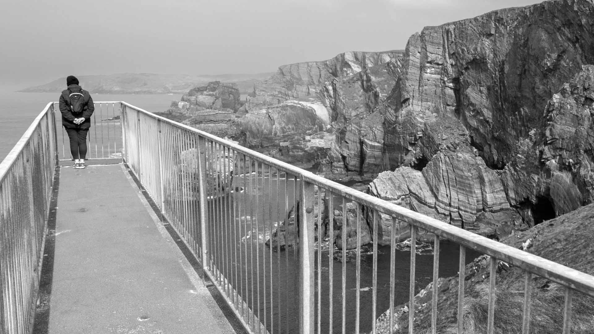 enjoying views at Mizen Head Irelan